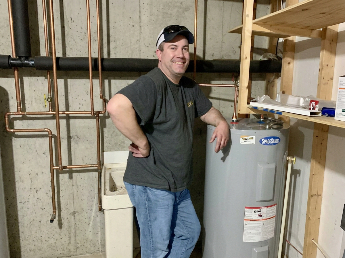 Licensed Indianapolis plumber from Expert Plumbers ready for a service call in a Marion County home
